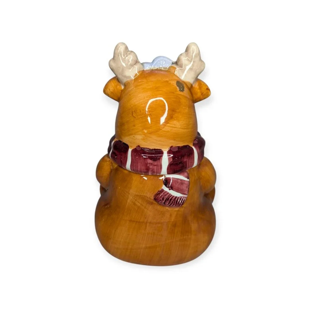 Christmas Reindeer Colorful Ceramic Cookie Jar 9